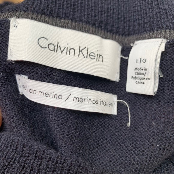 Calvin Klein Italian Merino Wool Navy Turtleneck - Picture 11 of 11